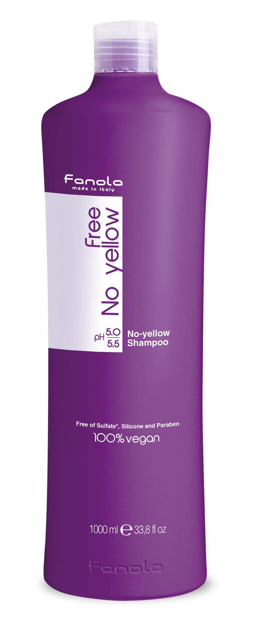 Fanola Free No Yellow Vegan Shampoo or Mask Hair Shampoos Fanola Shampoo, 1000 ml 