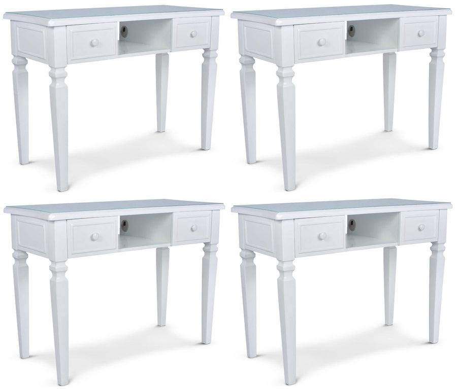 Icarus "Yao" Manicure Table With Glass Top