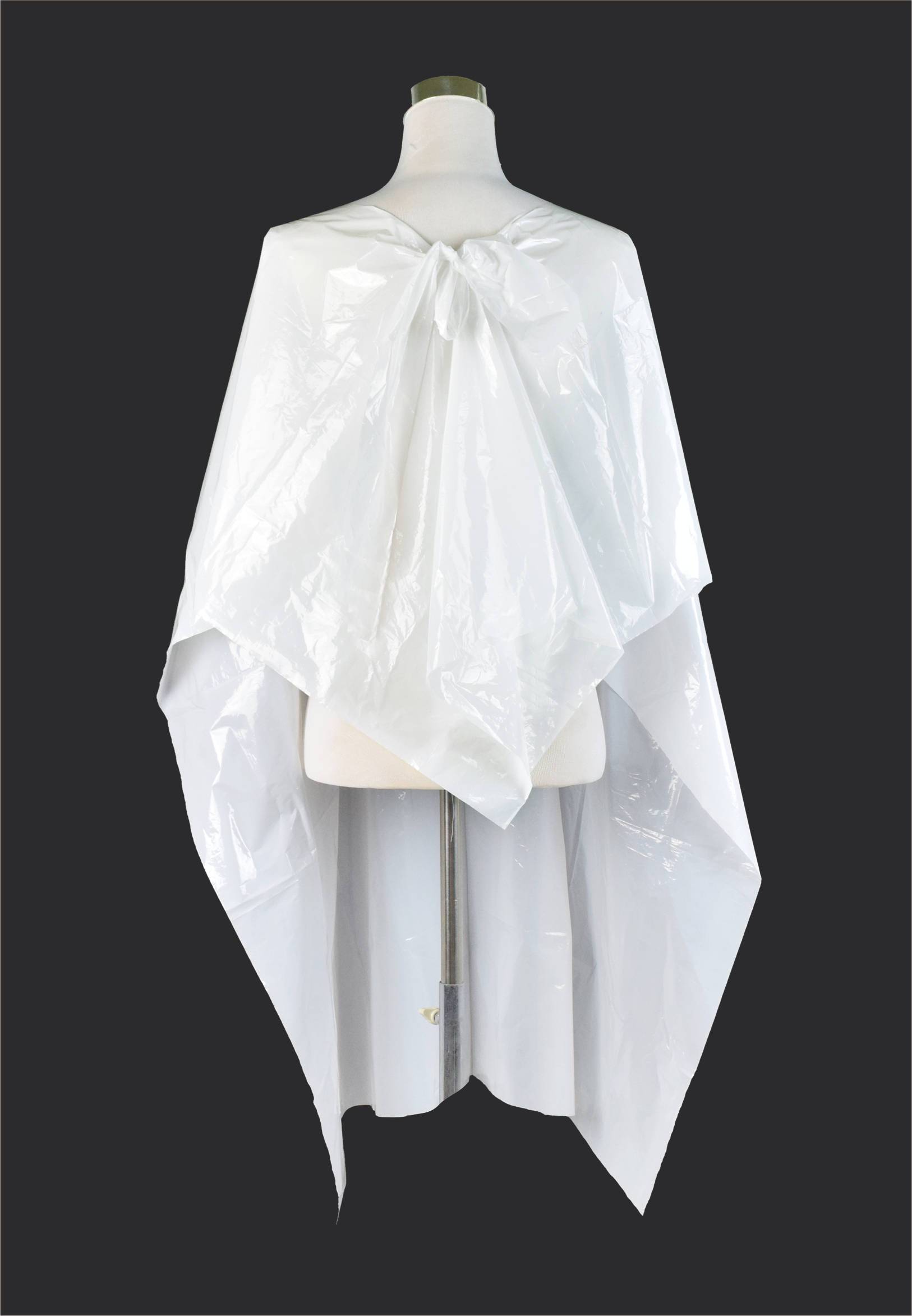 Salon Cape Multipurpose In White Silkara Iridescent Fabric