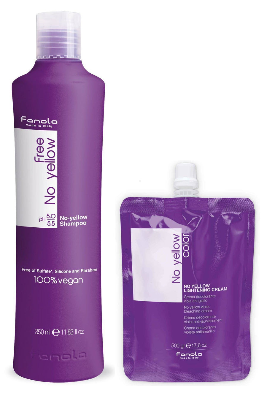 Fanola No Yellow Tone and Lightning Cream Set Hair Shampoos Fanola 350 ml Shampoo 