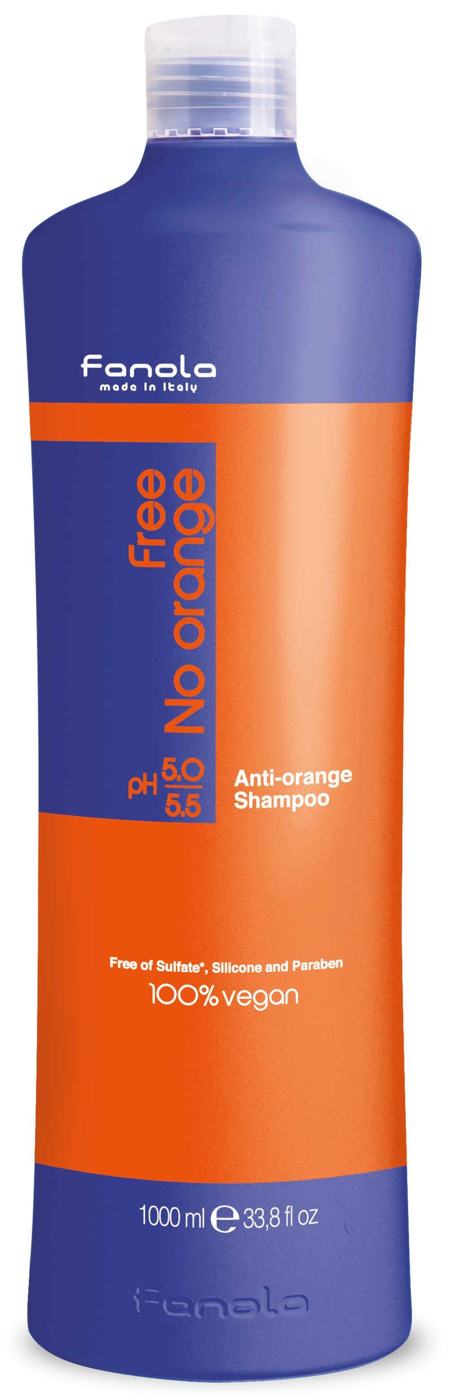Fanola Free No Orange Vegan Shampoo or Mask Hair Shampoos Fanola Shampoo, 1000 ML 