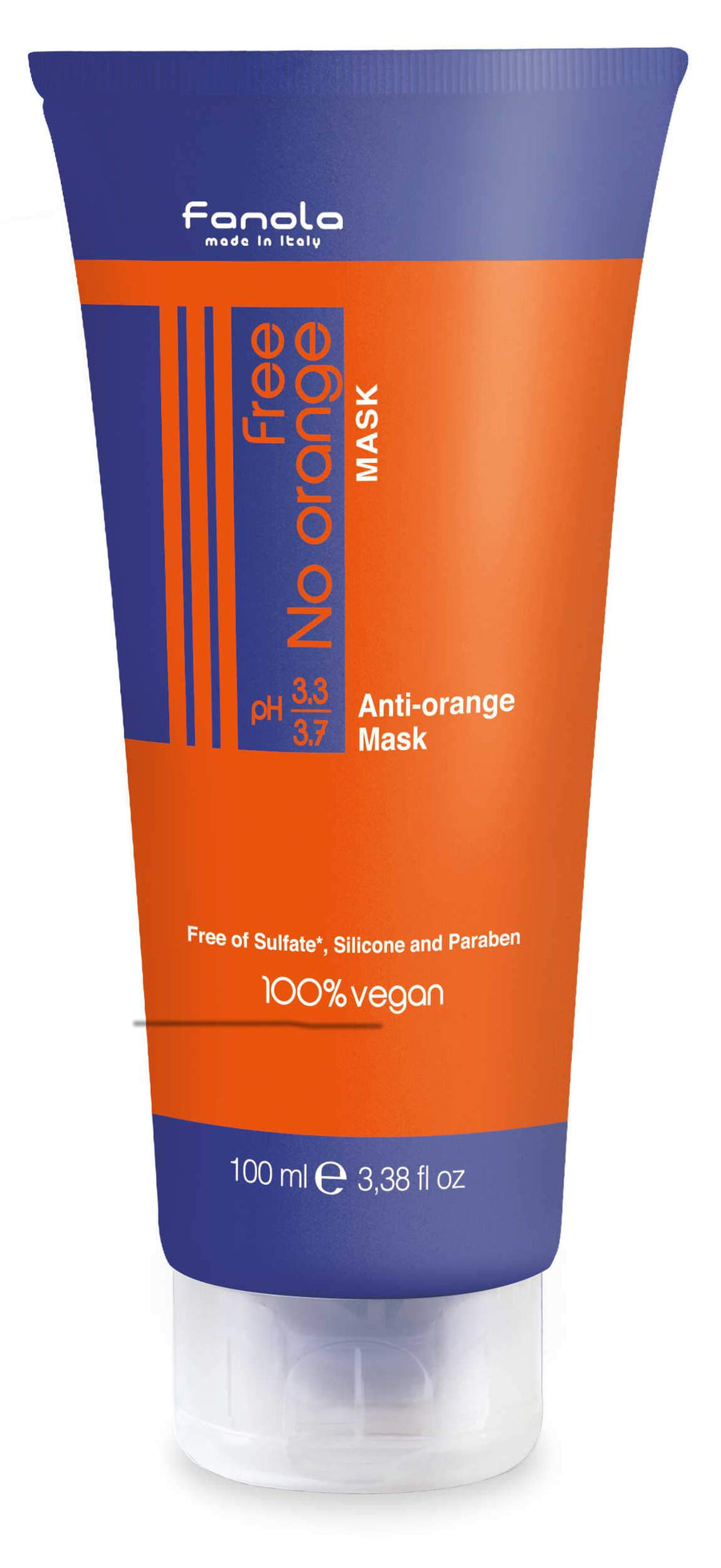 Fanola Free No Orange Vegan Shampoo or Mask Hair Shampoos Fanola Mask, 100 ML 