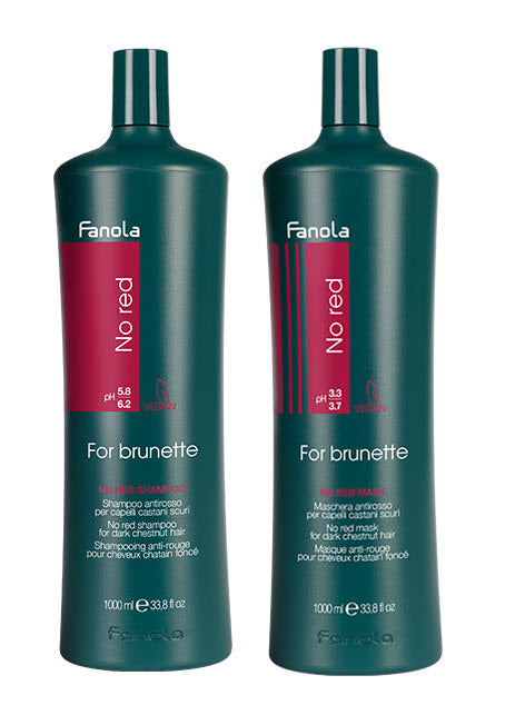 Vegan No Red Shampoo & Mask Duo Hair Shampoos Fanola 1000 ml Set 