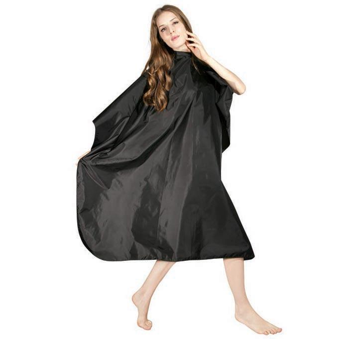 Icarus Black Nylon Hair Styling Salon Cape with Snaps Cutting Cape Icarus Default Title 